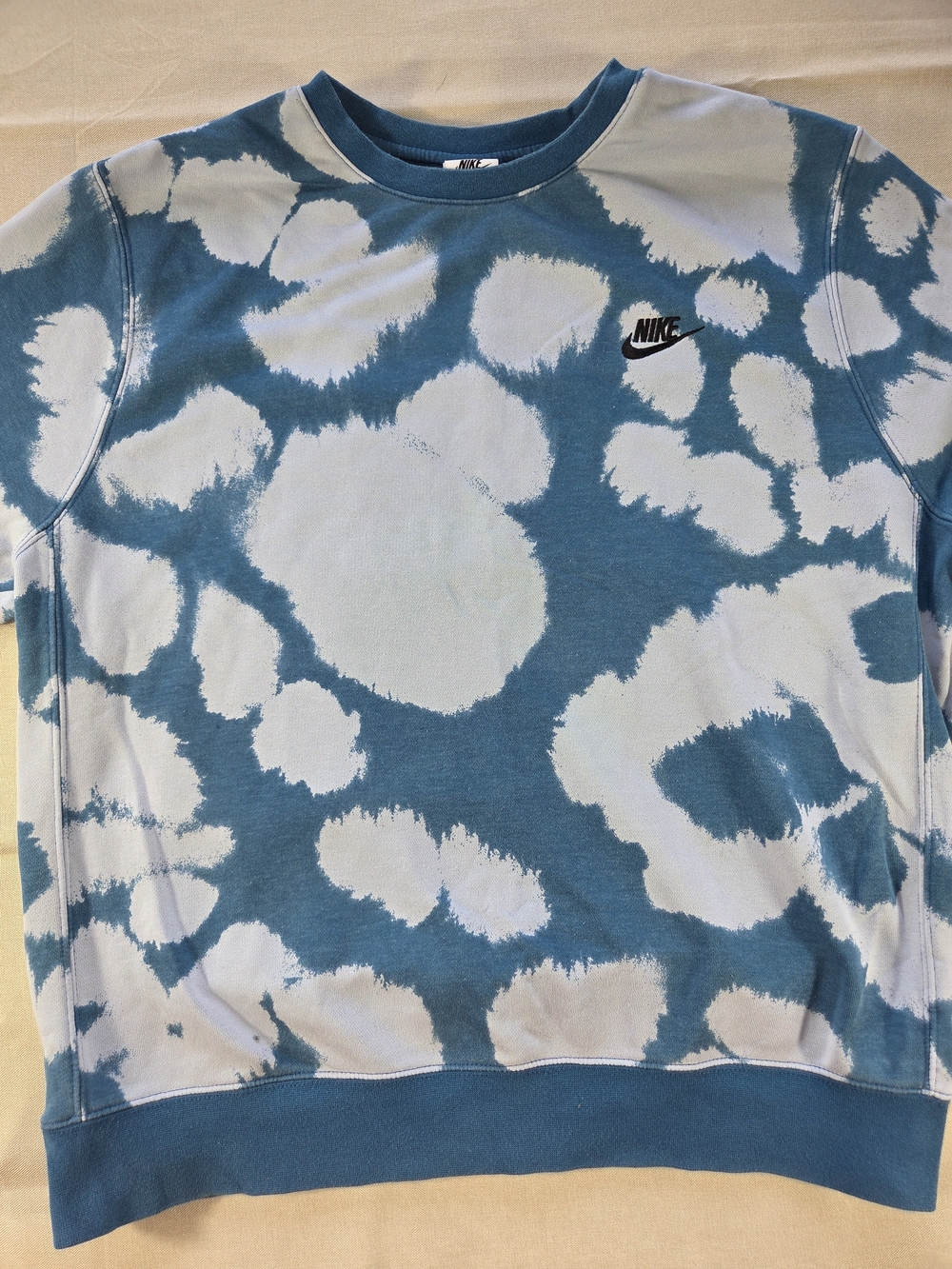Nike Sportswear Blue Cloud Print Crewneck Sweatshirt Men's L